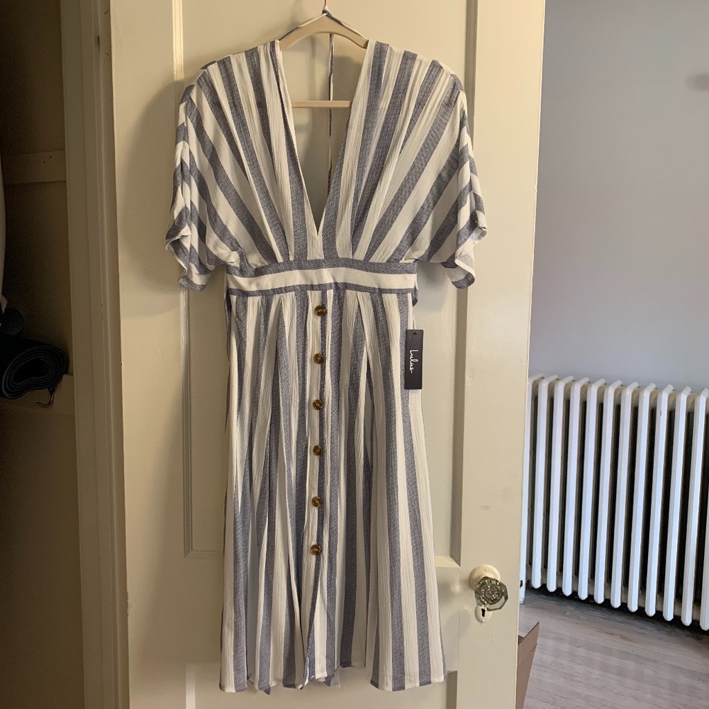 NWT - LULU'S PIER OF INFLUENCE STRIPED MIDI - XS